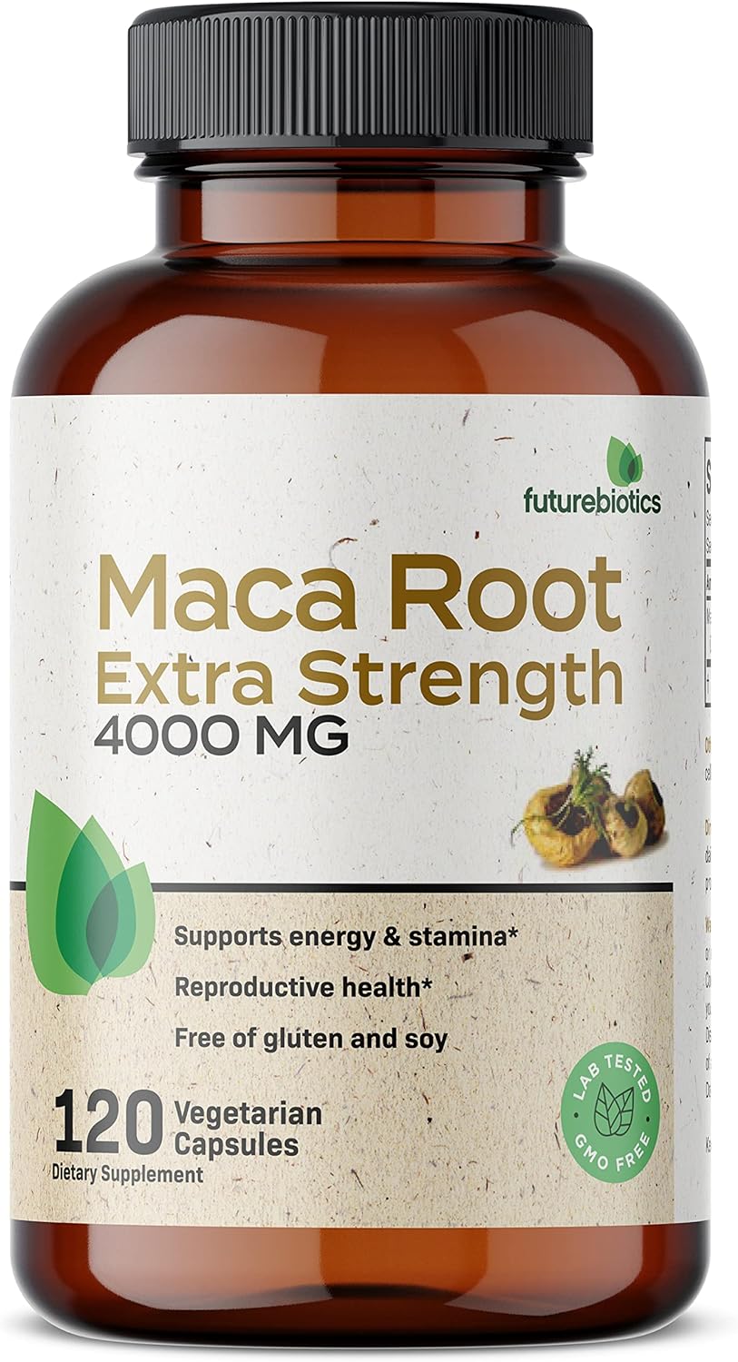 Raíz de Maca Extra Fuerte 4000 mg, 120 Cápsulas Vegetarianas