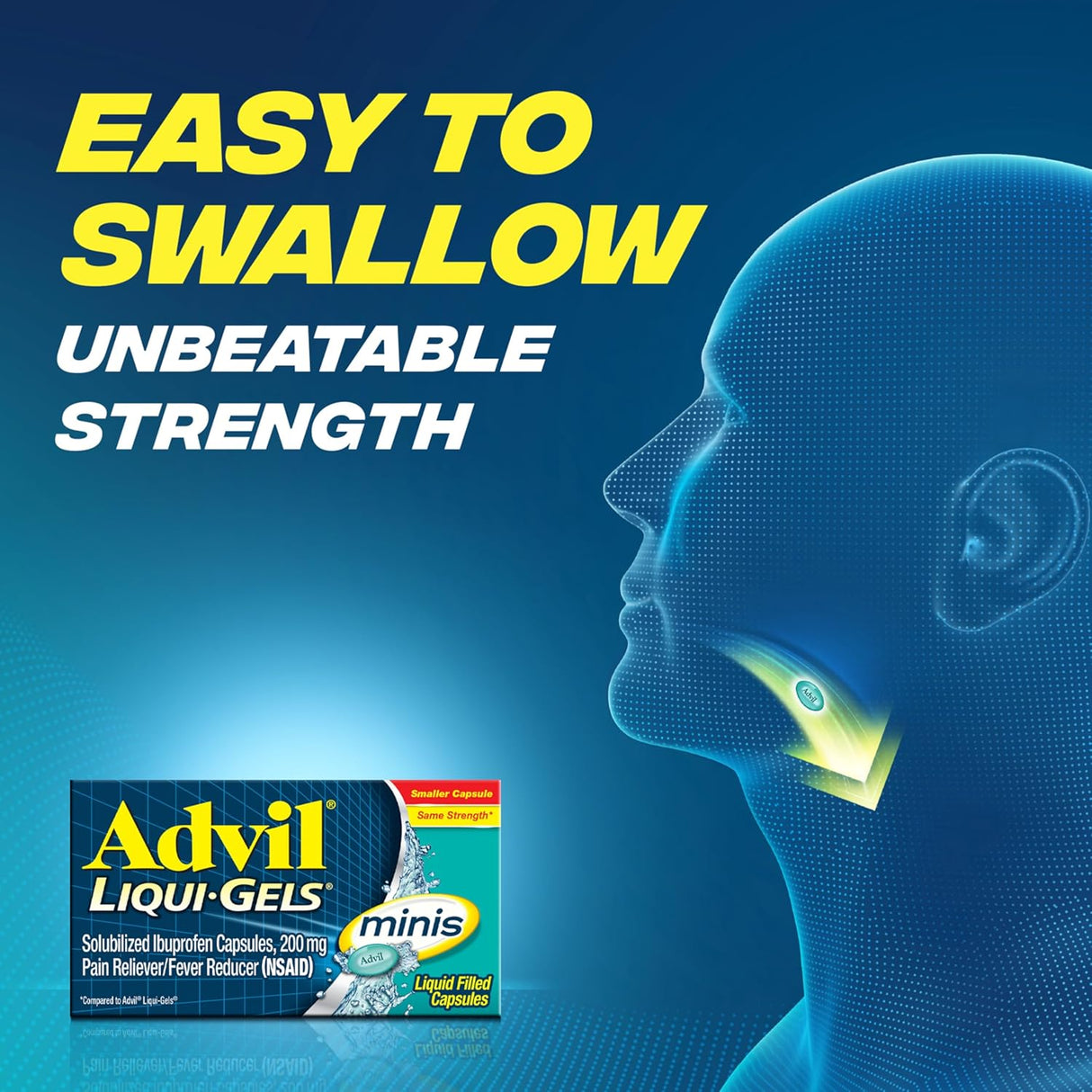 Advil Liqui-Gels Minis, Alivio Dolor, Ibuprofeno 200mg, 200 cápsulas