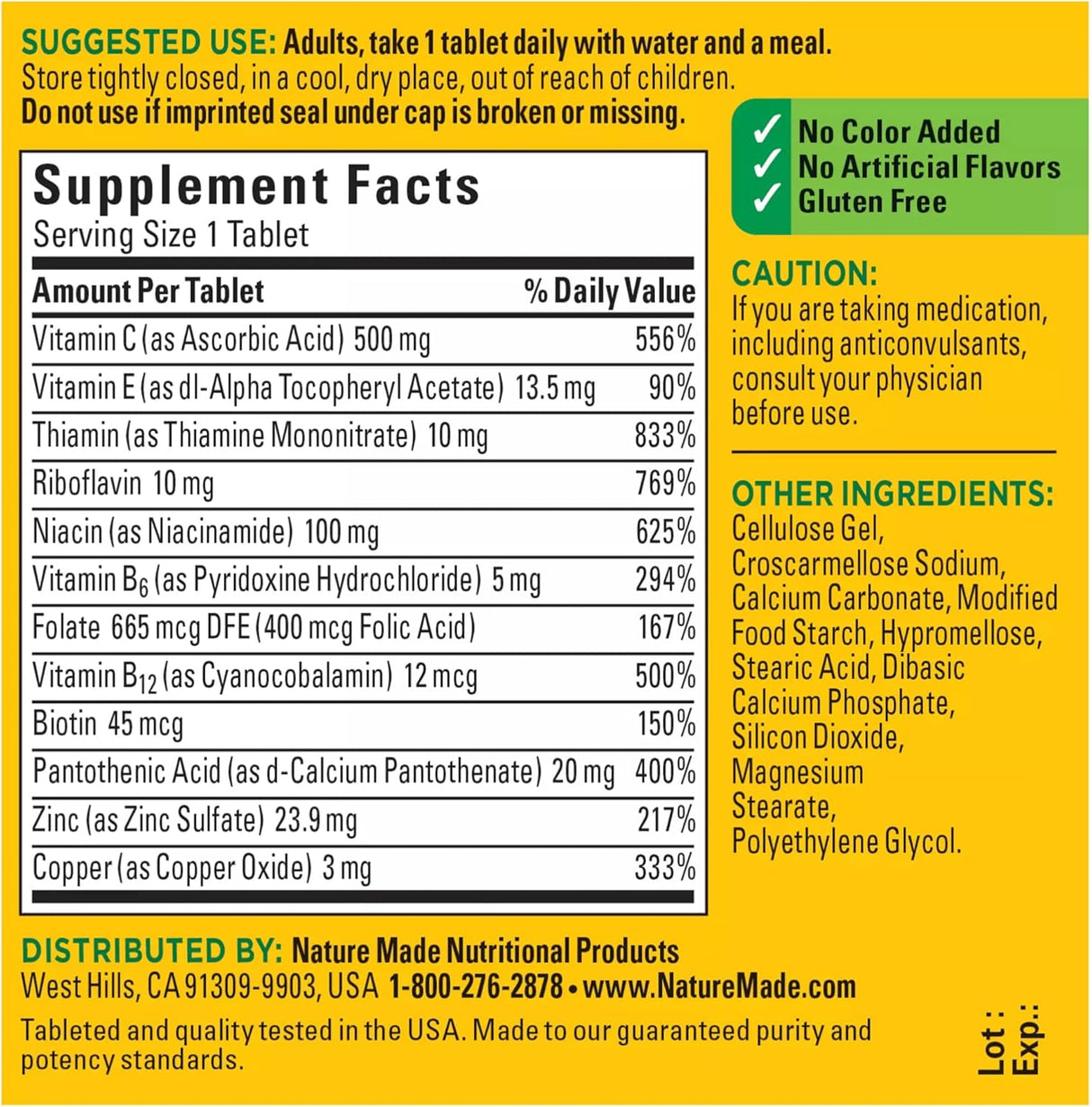 Suplementos Alimenticios con complejo B y zinc