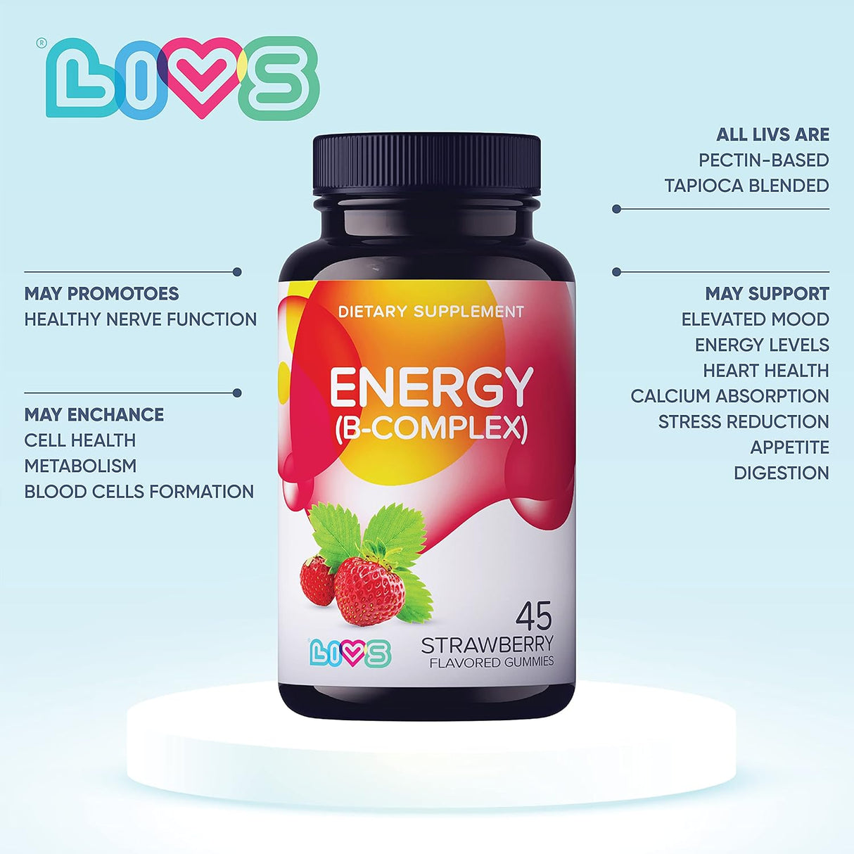 Suplemento Energy Gomitas de vitaminas del complejo B B3