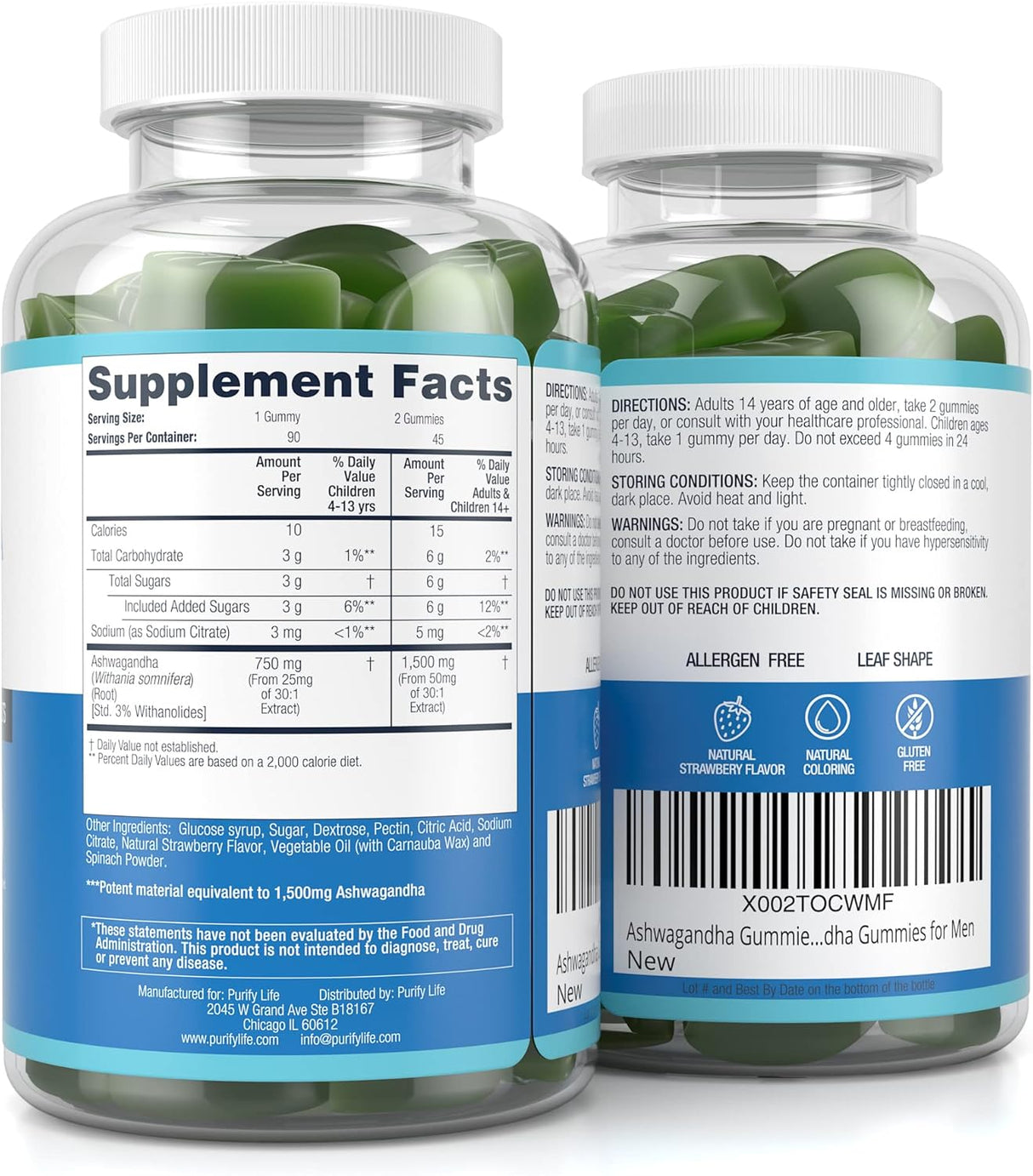 Gomitas de Ashwagandha Max Fuerza 750mg 90ct