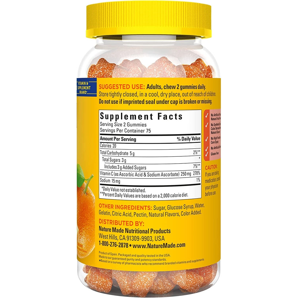 Suplemento Vitamina C Gomitas para adultos 250 mg 150 und