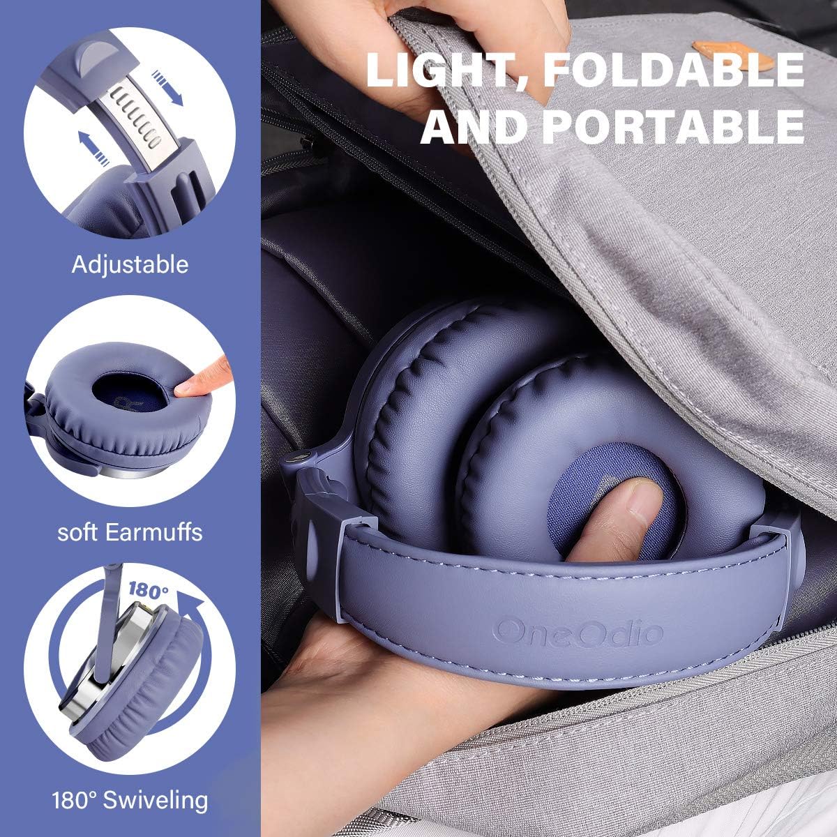 Auriculares OneOdio para estudio, 50mm, jack 1/4 a 3.5mm