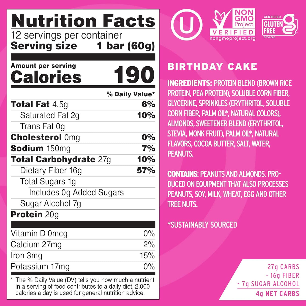 Barra de proteínas Barra de proteínas sin OMG