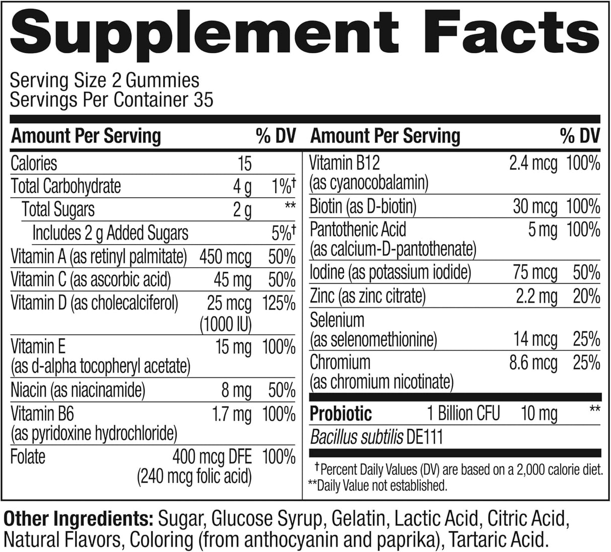 Cápsula multivitamínica probiótico para adultos