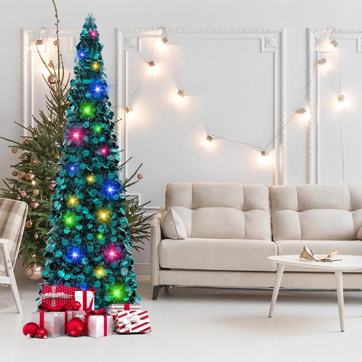 Árbol de Navidad MACTING 5ft con luces y fácil ensamblaje