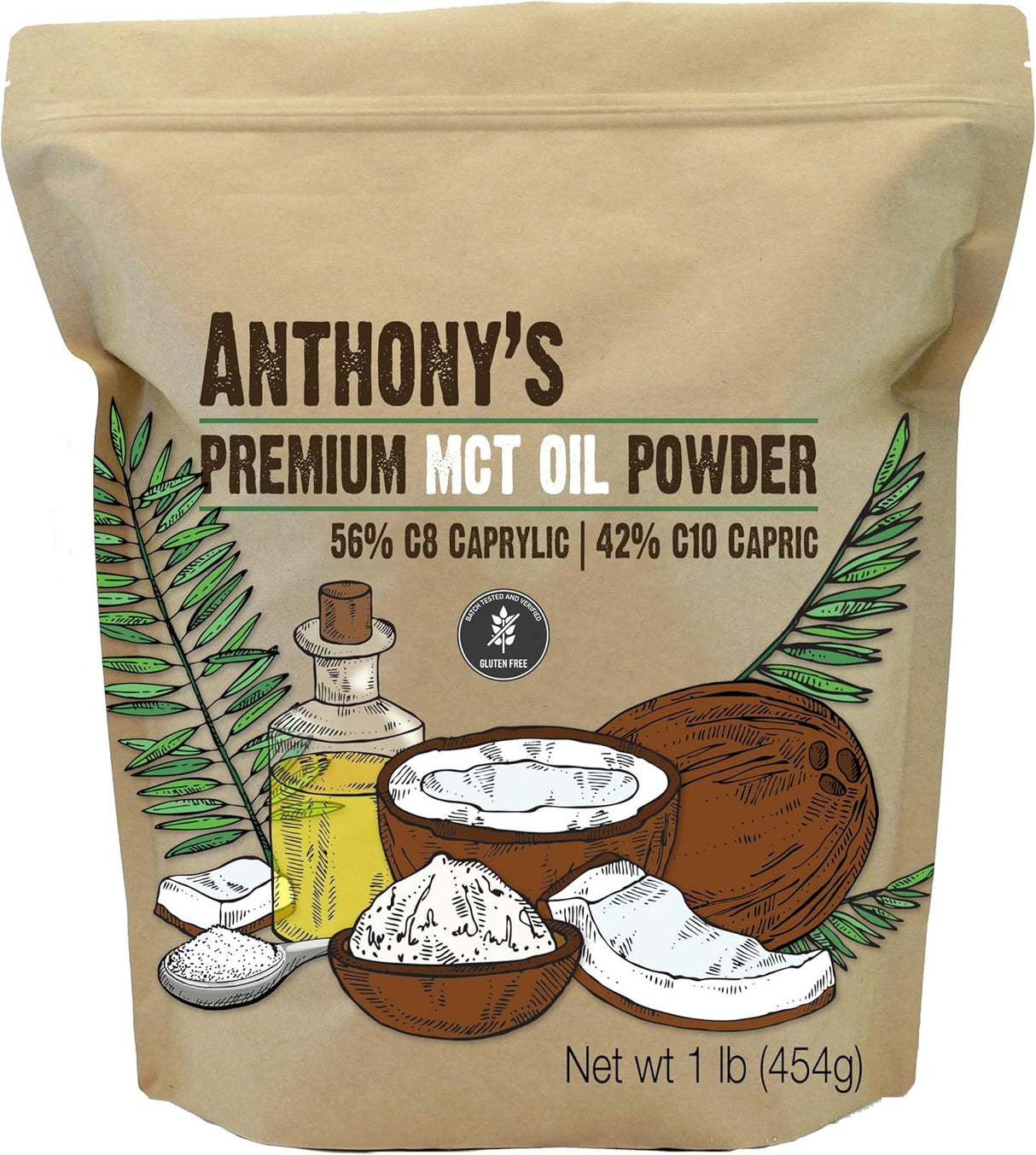 Suplemento Anthony's Aceite MCT Premium 56% C8 caprílico