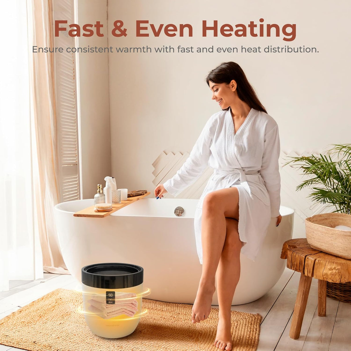 SereneLife Calentadores de cubo para spa y baño,temporizador