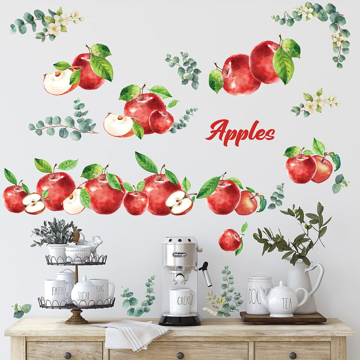 Pegatinas de Frutas Epakh para Pared, 41 Piezas, Estilo Manzana