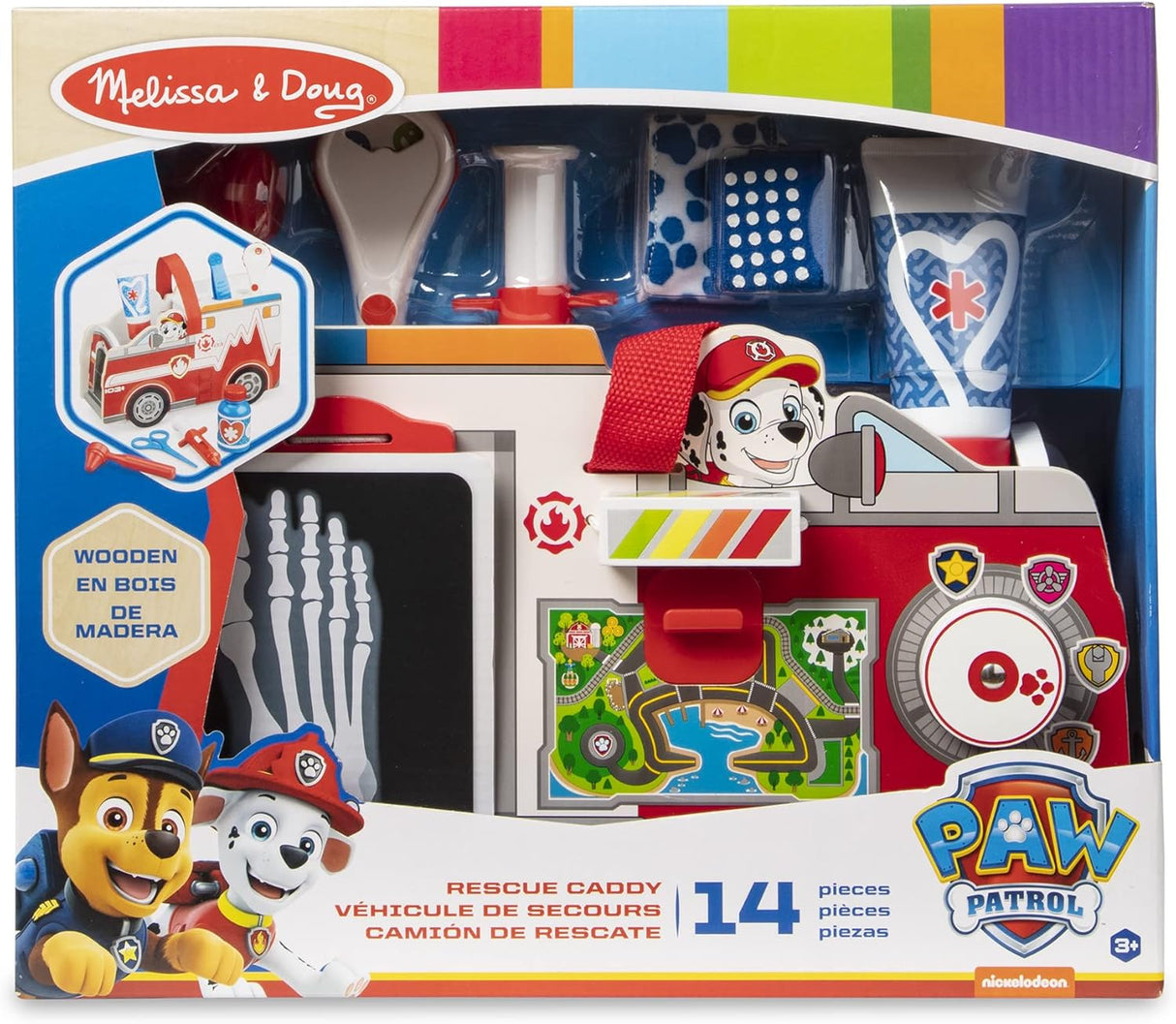 Kit de Rescate EMT de Madera PAW Patrol - 14 Piezas, Marshall
