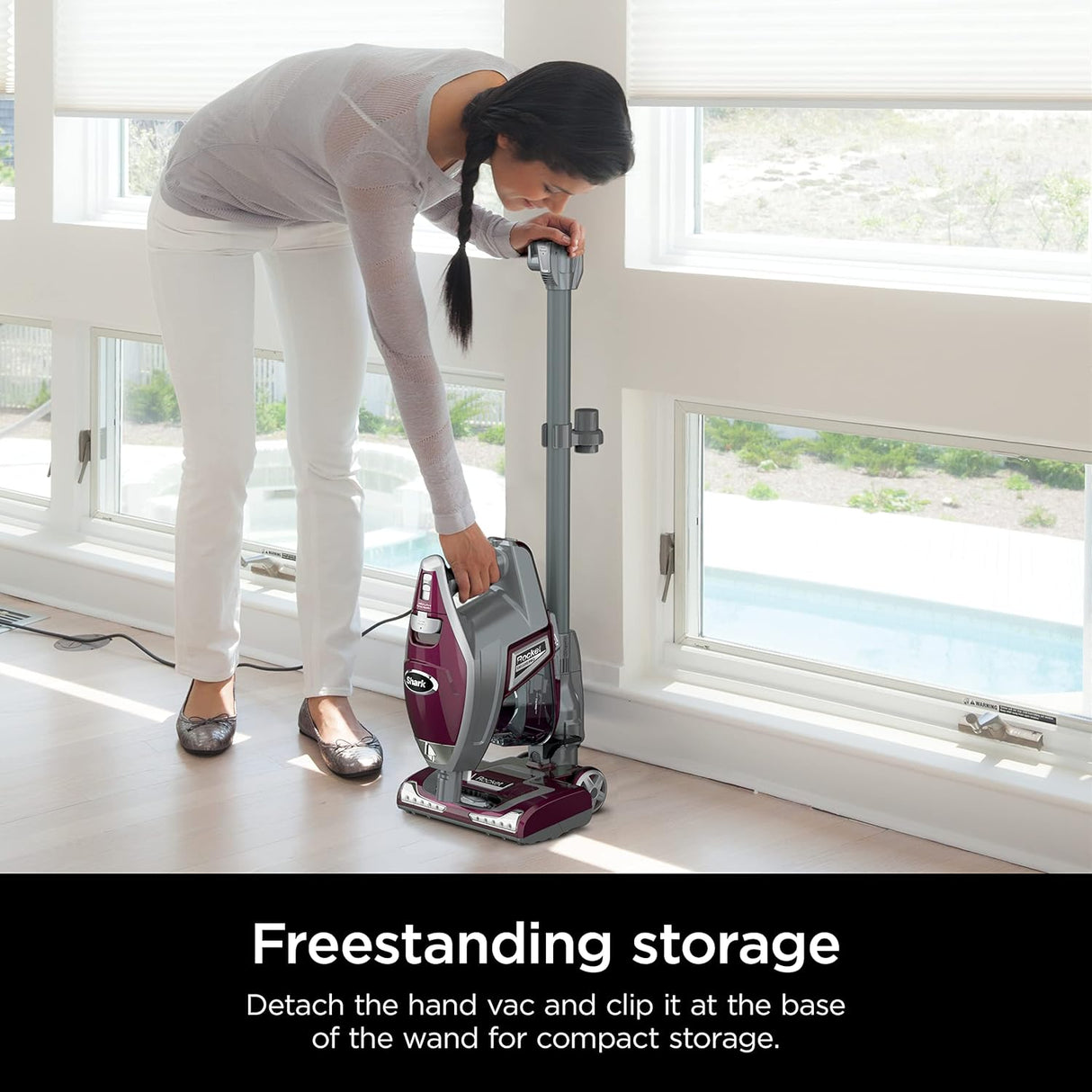 Aspiradora de palo con luces LED y accesorios para mascotas, HV322