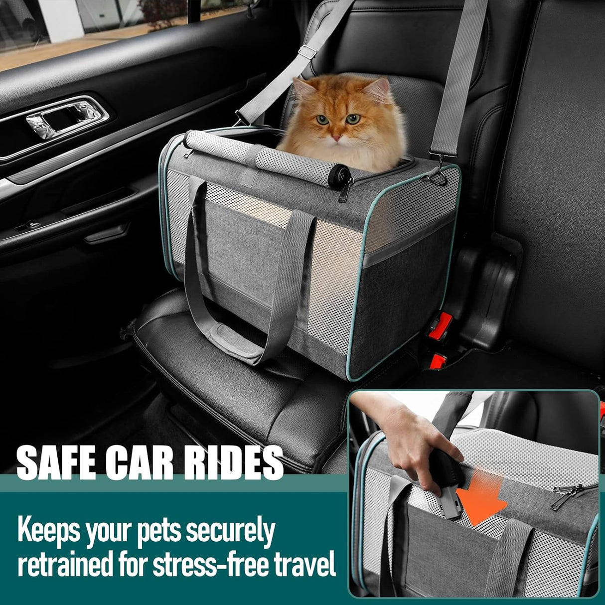 Transportador Suave para Gatos Grandes - Resistente y Colapsable