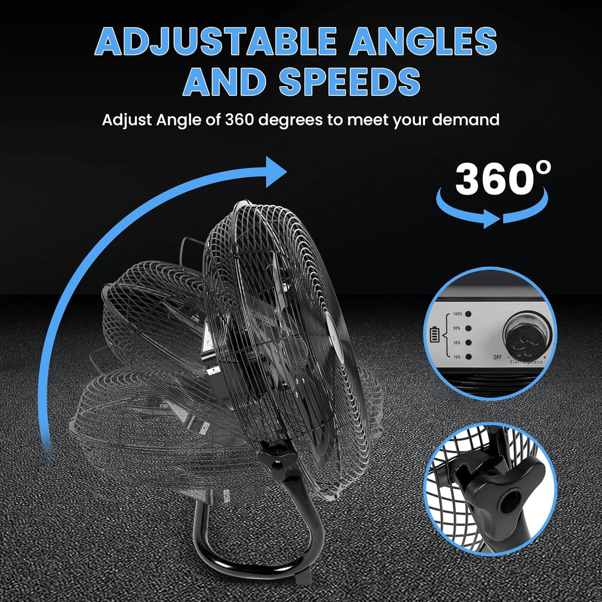 Ventilador de Piso Simple Deluxe 12 Recargable y Portátil