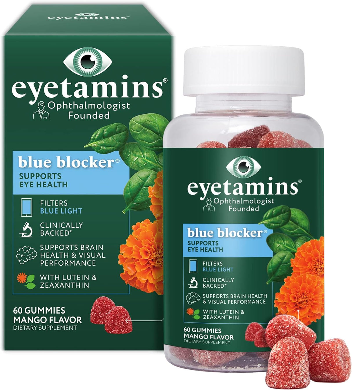 Suplemento eyetamins Blue Blocker® Eye Health - 60 gomitas