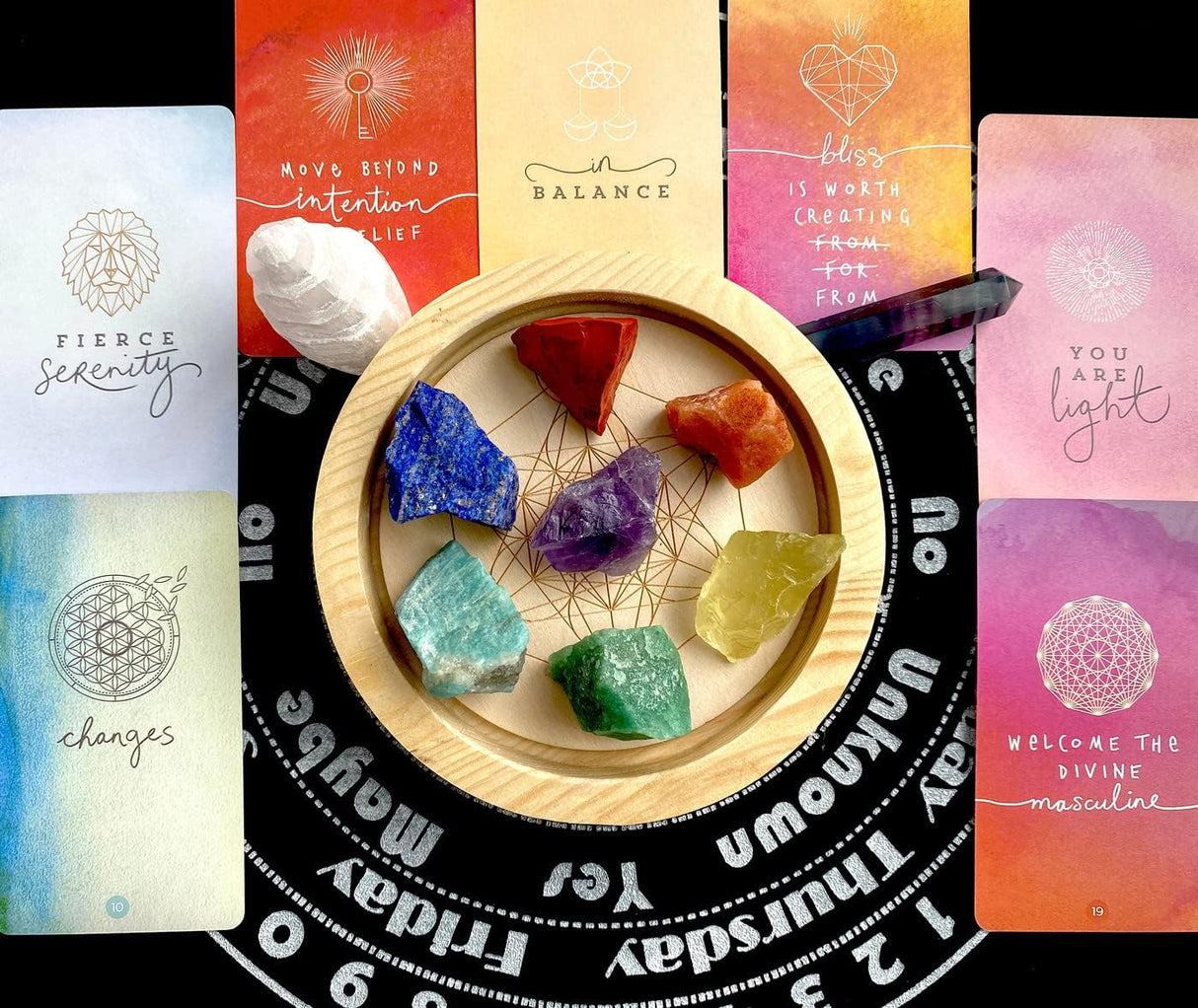 QINJIEJIE 7 cristales curativos crudos de cristal de chakra