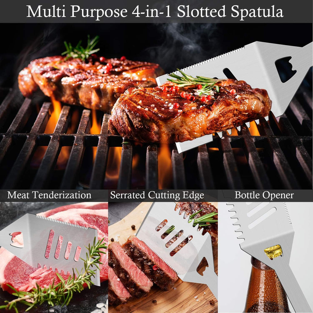 Juego de Utensilios de Parrilla 30pcs ROMANTICIST, Acero Inoxidable