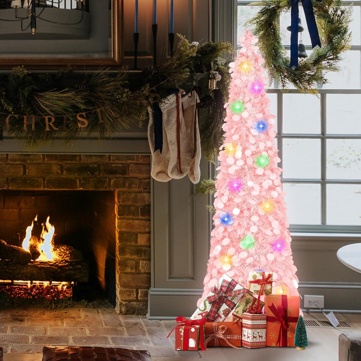 Árbol de Navidad MACTING 5ft con luces y fácil ensamblaje