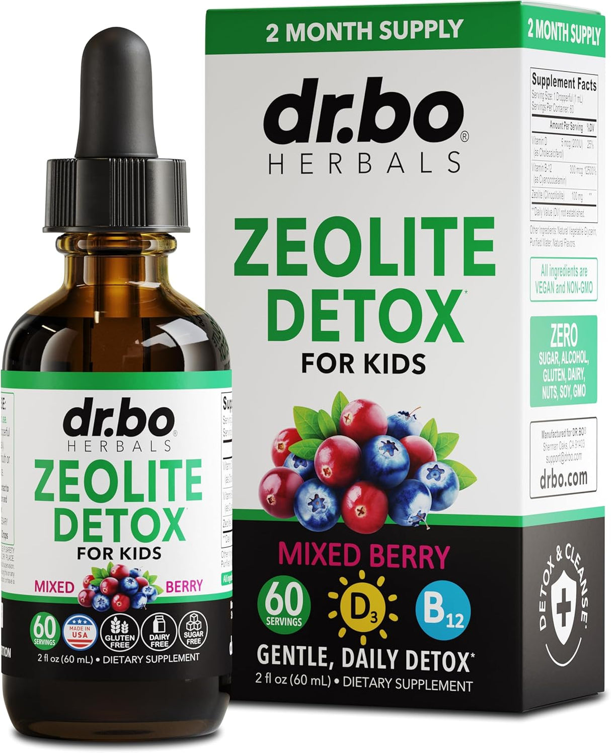 Zeolite Detox Líquido para Niños - Clinoptilolita y Vitaminas, 2oz