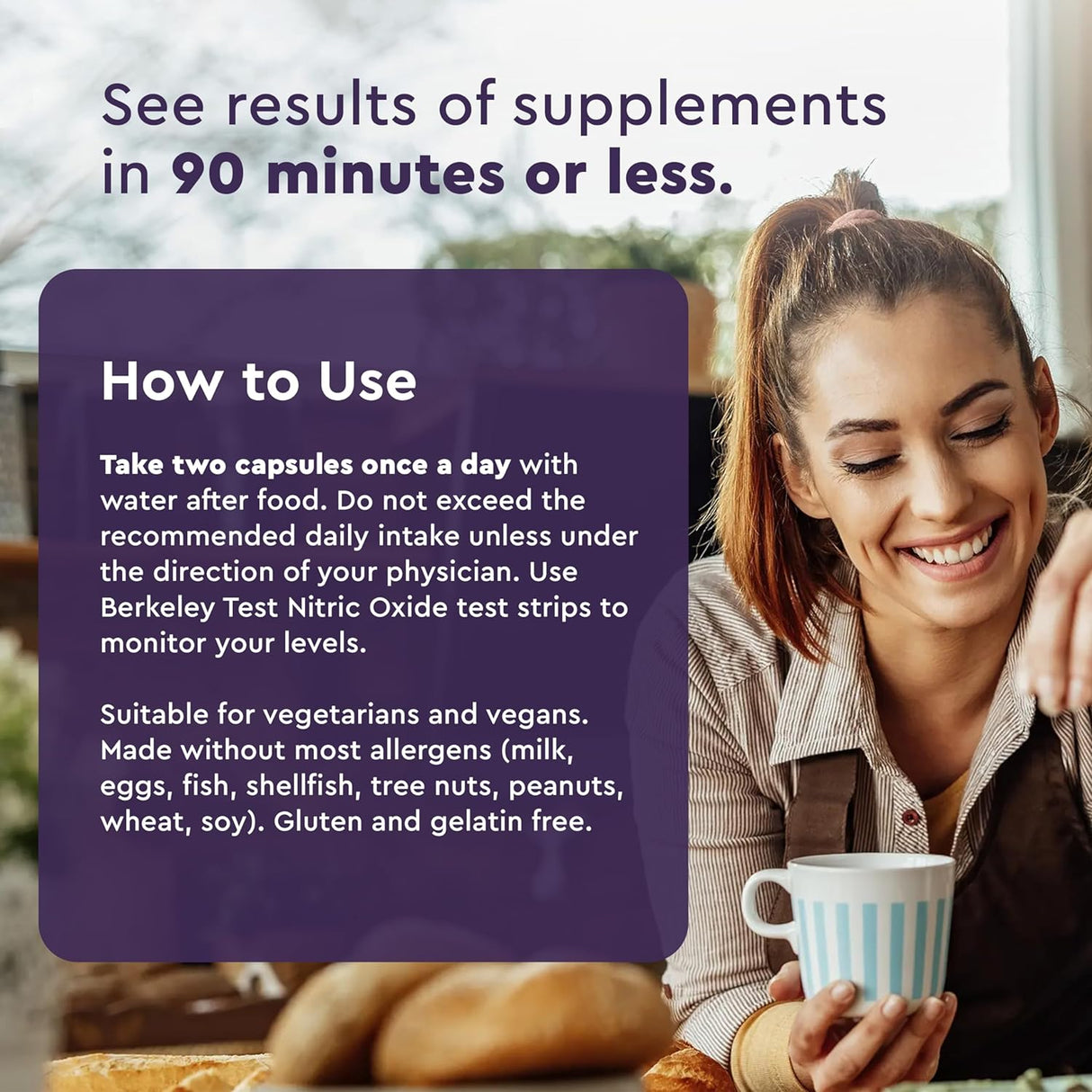 Suplemento de refuerzo y apoyo de óxido nítrico con polvo