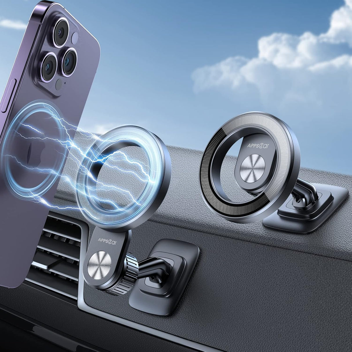 Paquete de 2 soportes magnéticos para teléfono