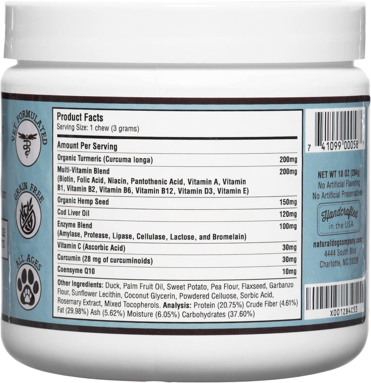 Vitaminas y suplementos para perros Sabor a pato y batata