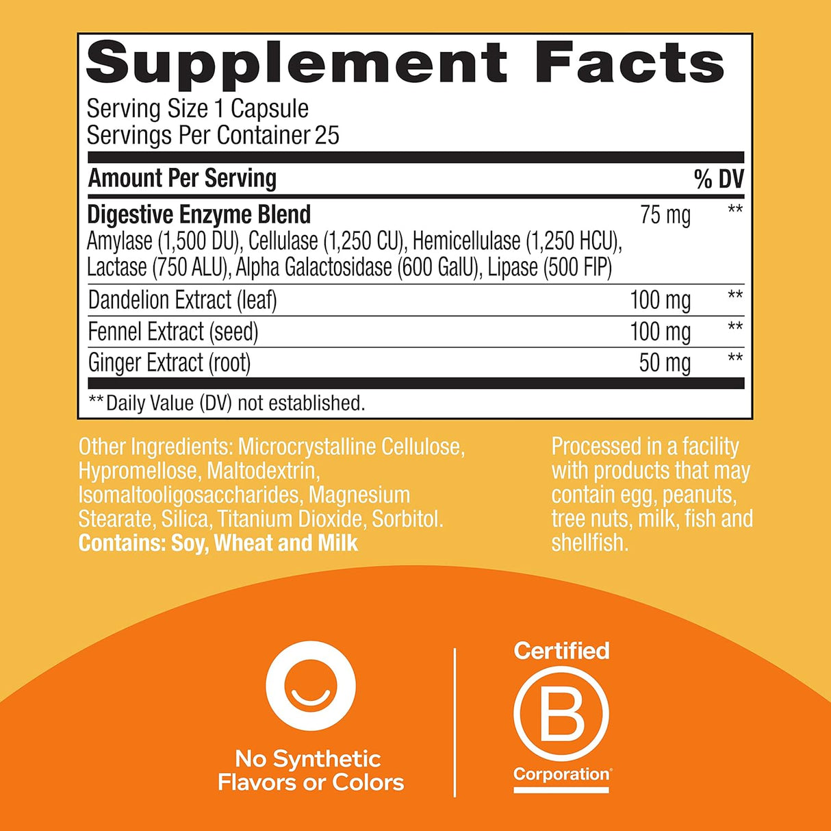 Suplemento OLLY Cápsulas veganas Beat The Bloat 25 unidades