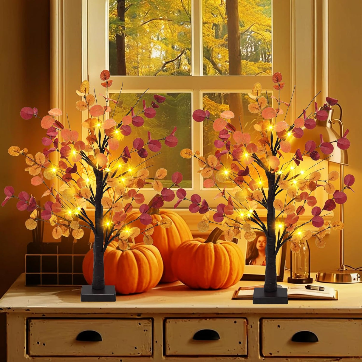 Árbol de Eucalipto Artificial con Luz LED - Decoración Otoño