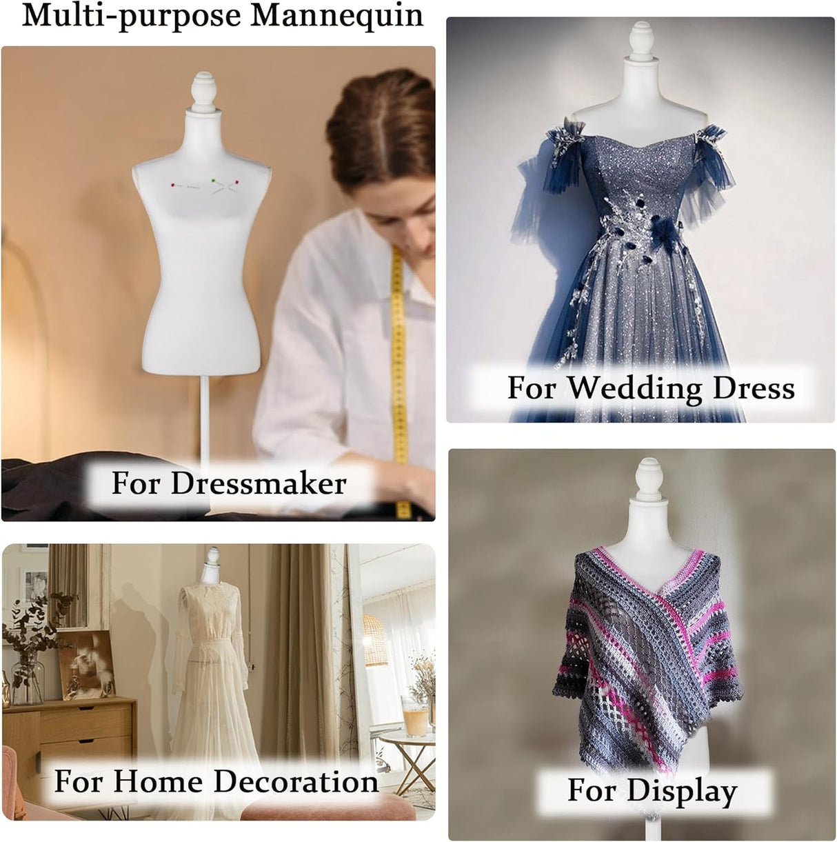 Maniquí HOMBOUR Ajustable, Torso para Costura y Exhibición