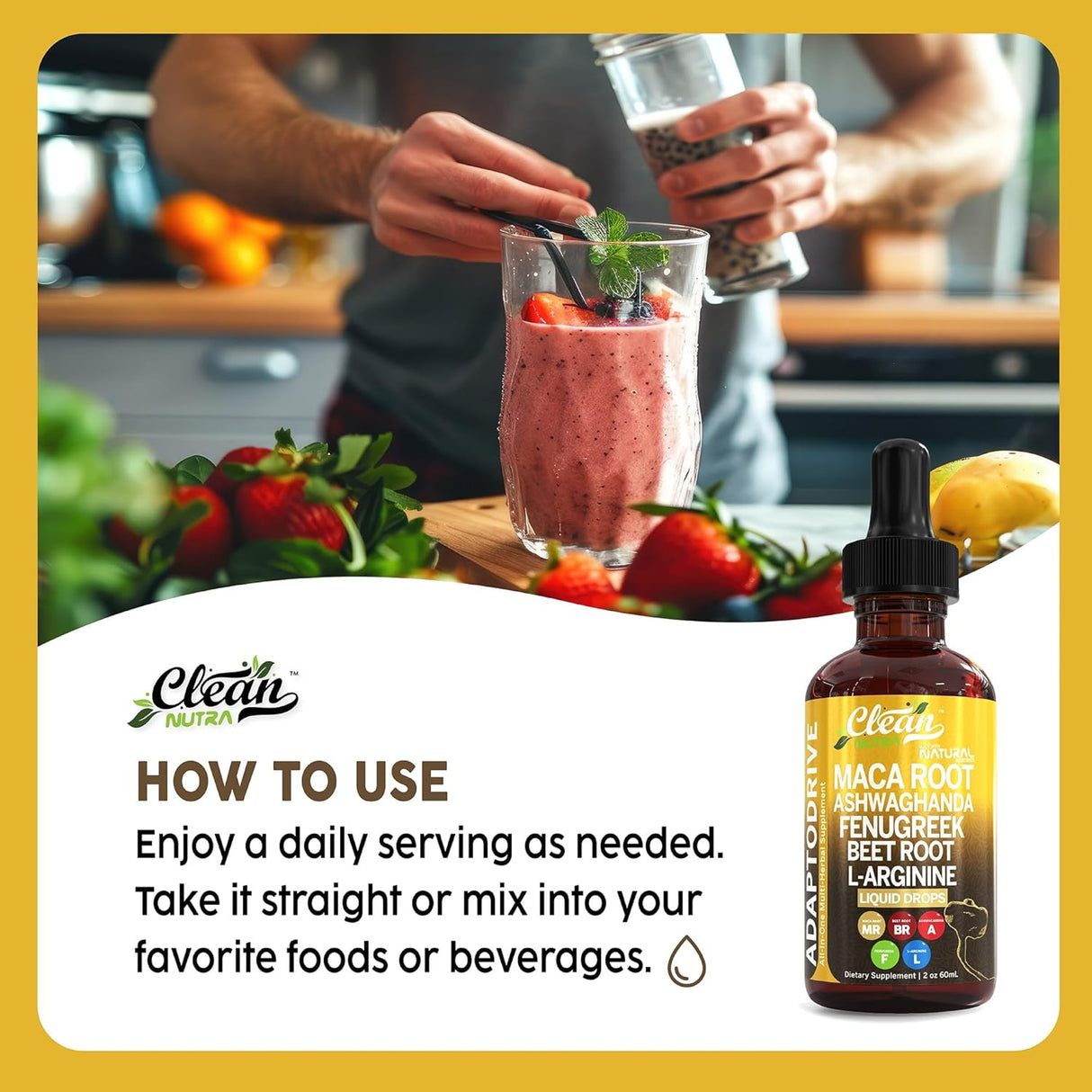 Gotas de Maca con Ashwagandha - Adapto Drive de Clean Nutra