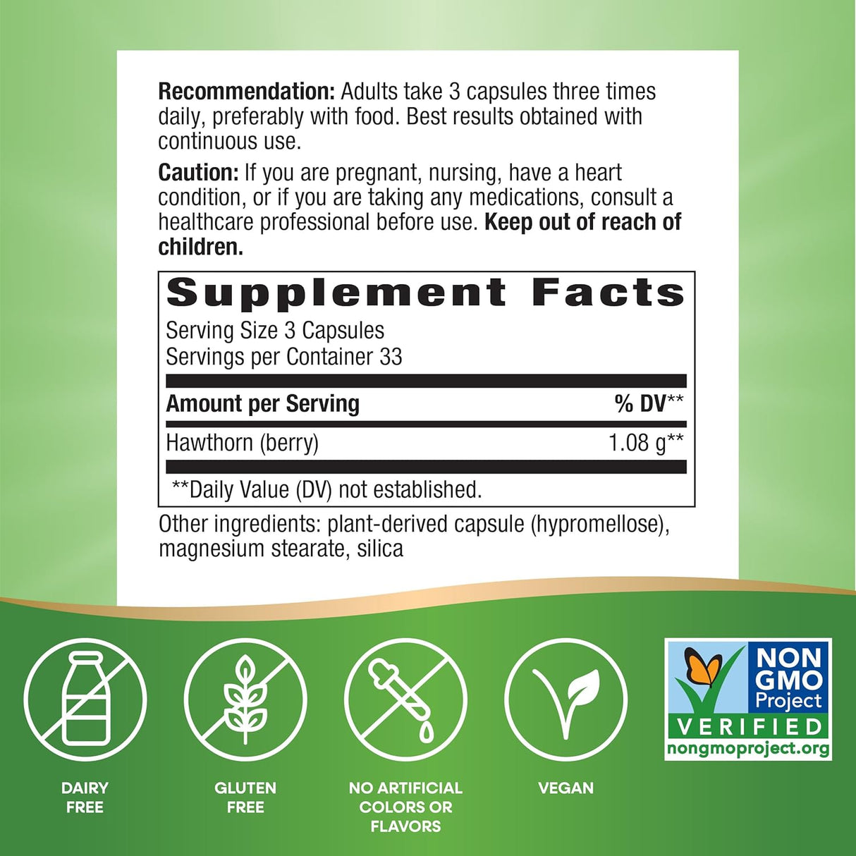 Suplemento Natures Way Bayas de espino a base de hierbas