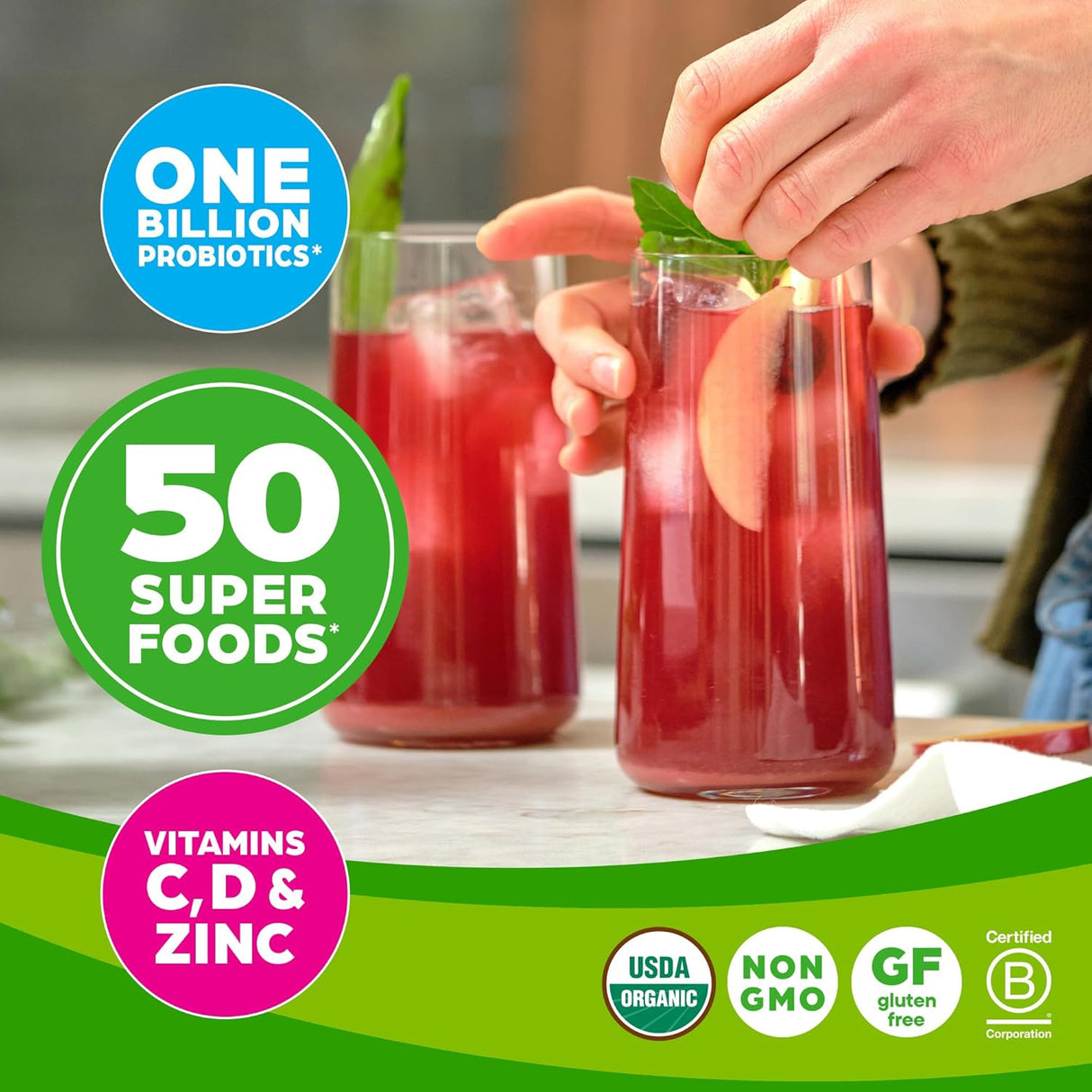 Apoyo inmunológico superalimentos orgánicos de Orgain