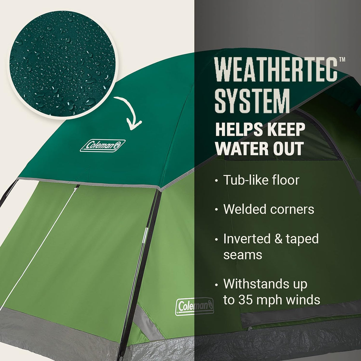 Tienda de campaña Coleman Sundome, 2-6 personas, impermeable