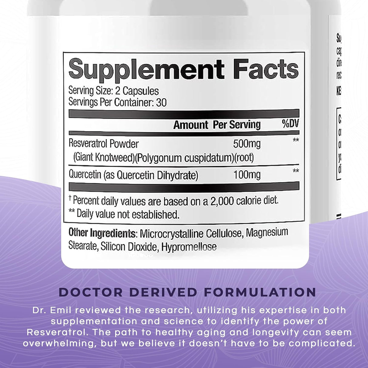 Suplemento de resveratrol para el envejecimiento saludable