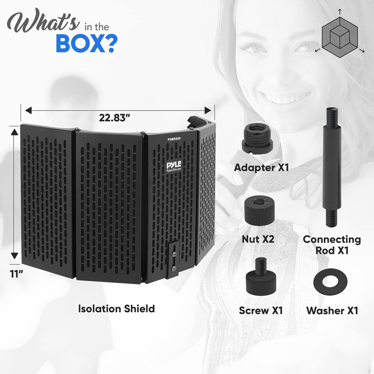 Escudo de aislamiento de micrófono 5 paneles PSMRS05 PYLE