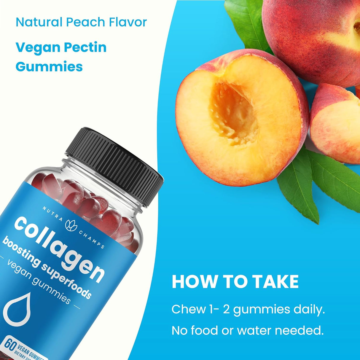 Gomitas de Colágeno NutraChamps, Aumenta Colágeno, 60 piezas