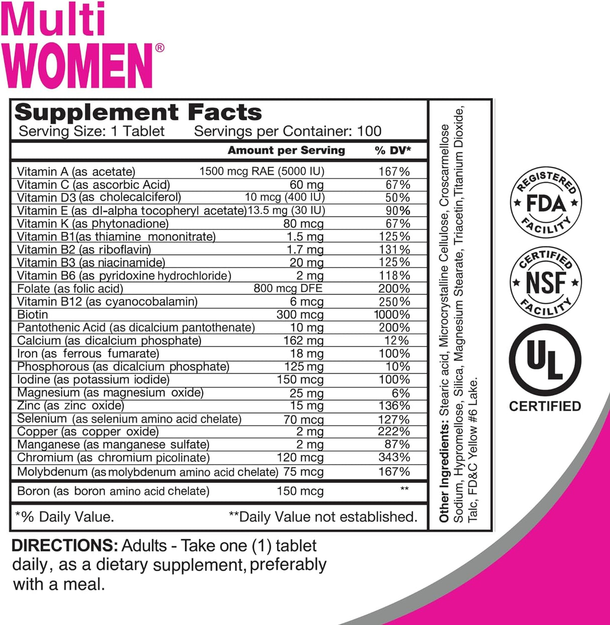 Suplemento Multivitamínico ALFA VITAMINS - 100 Tabletas (2 Pack)