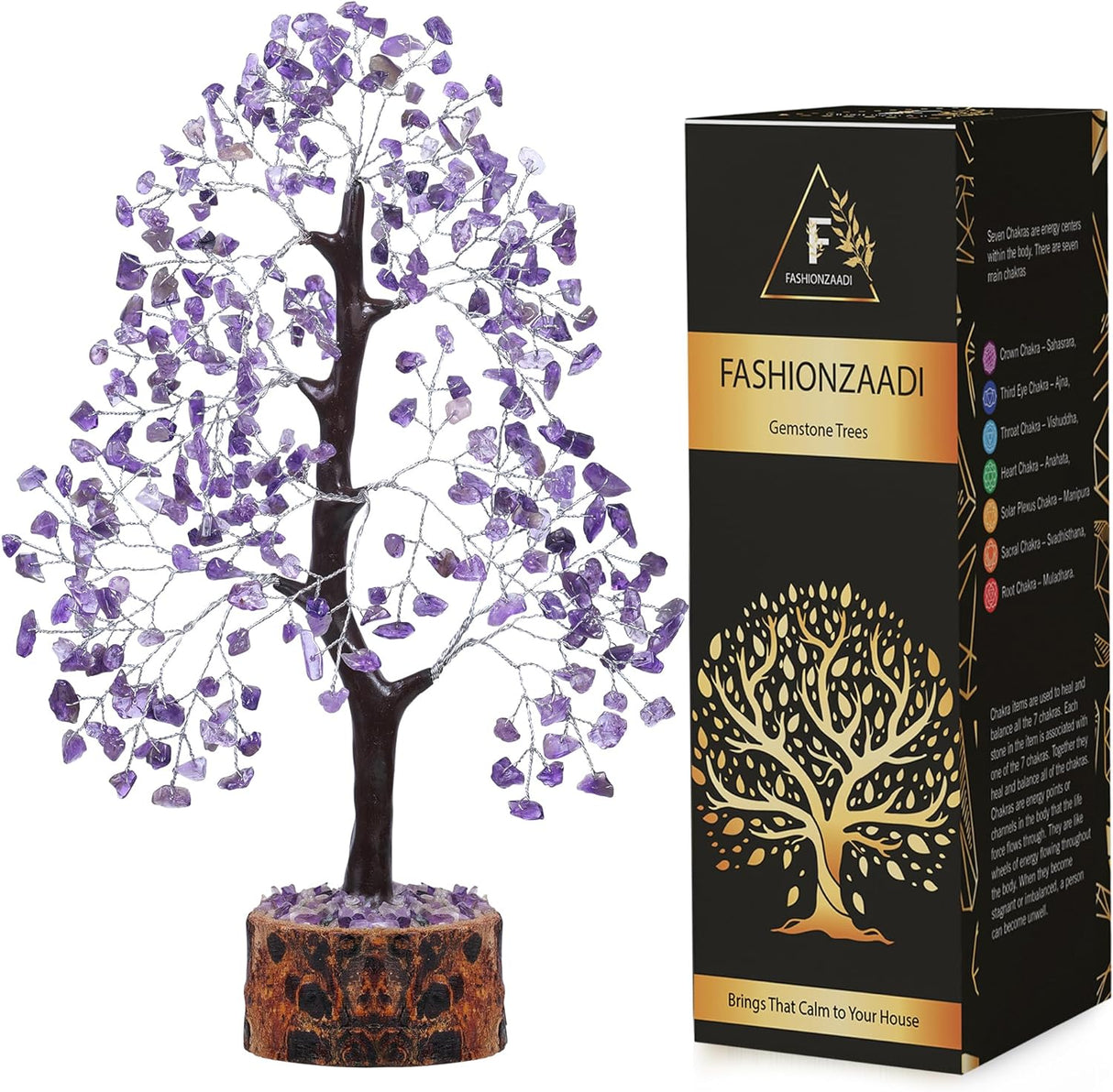 Árbol de cristales de amatista, árbol de los chakras