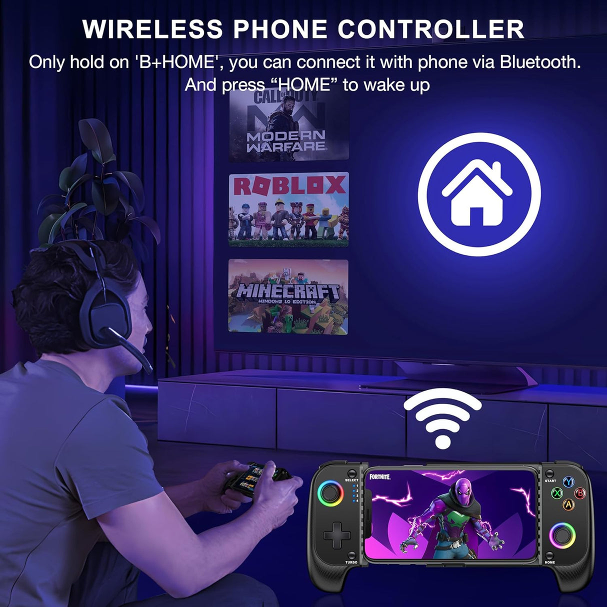 Controlador Inalámbrico para iPhone/Android con Joystick Hall