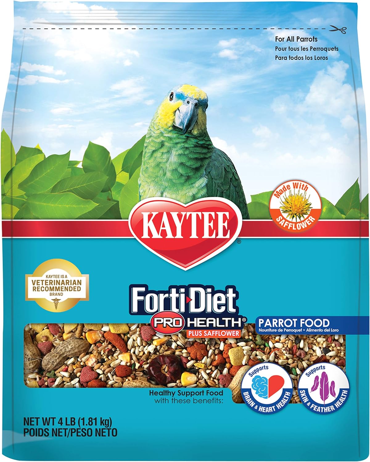 Kaytee Forti-Diet Pro Health Loro con cártamo 4LB