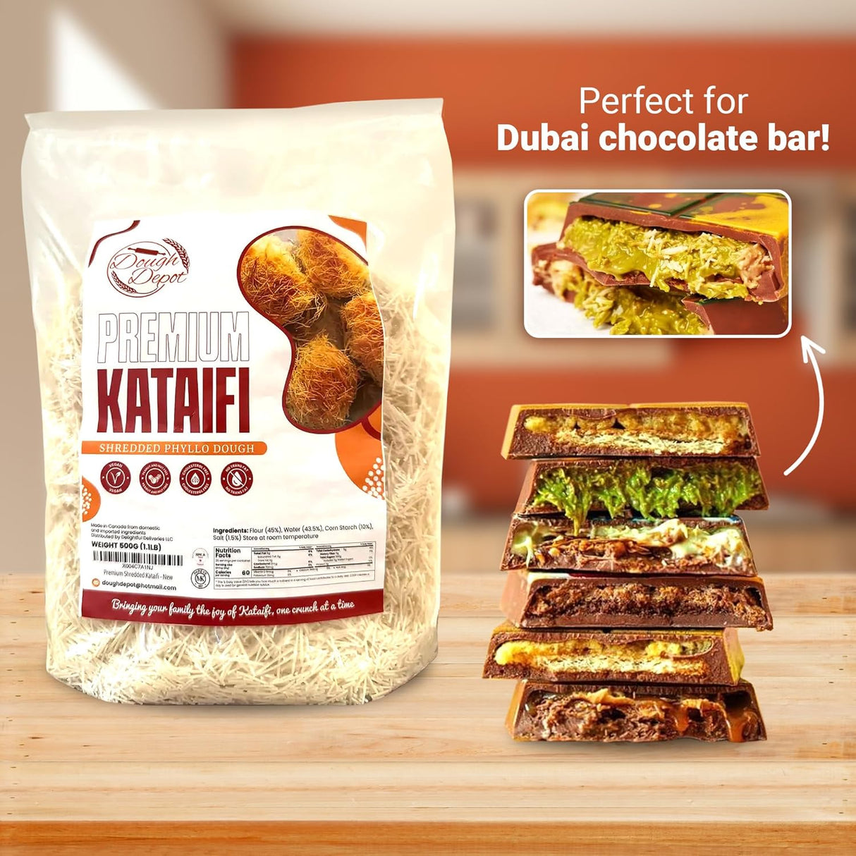 Kataifi, Hojaldre Rallado, Pistacho, Chocolate, Dubai, Kadayif