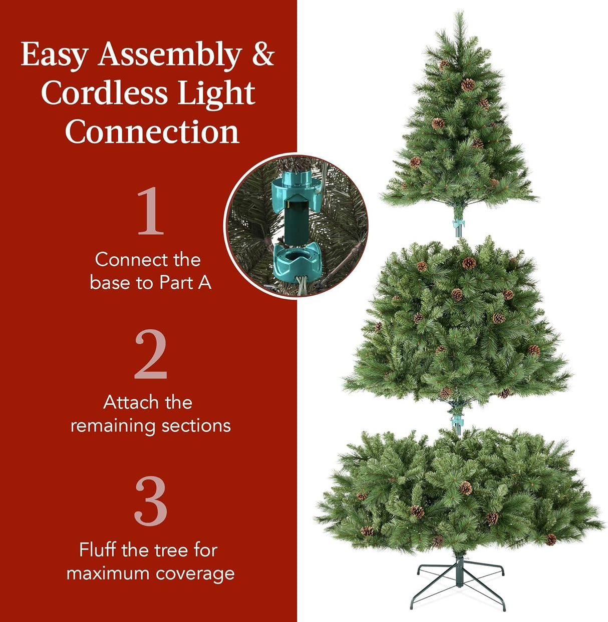 Árbol de Navidad de Pino Escocés de 7.5ft con Luces LED