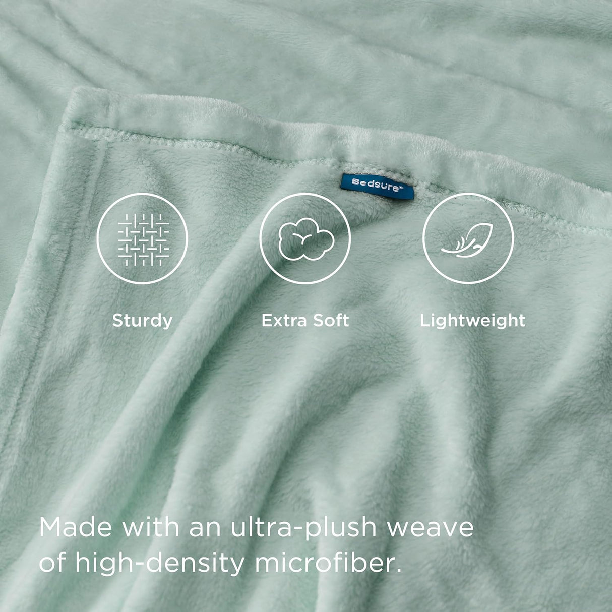 Manta de Felpa Bedsure, 300GSM Suave y Ligera, Modelo Jadeite