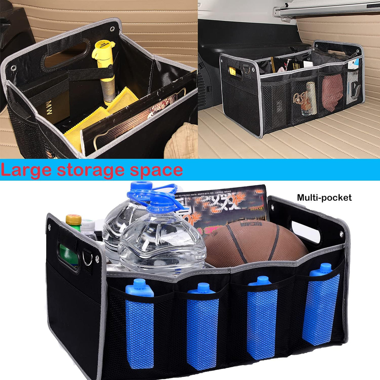 Organizador de Maletero CHEAYAR, Ajustable y Colapsable.