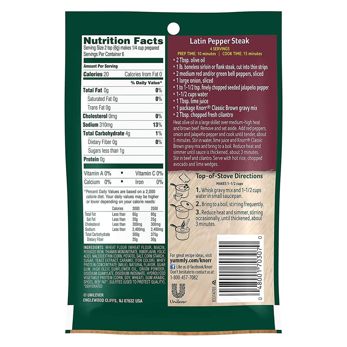 Knorr Mezcla de salsa - marrón clásico - 1.2 oz - Caja de 12