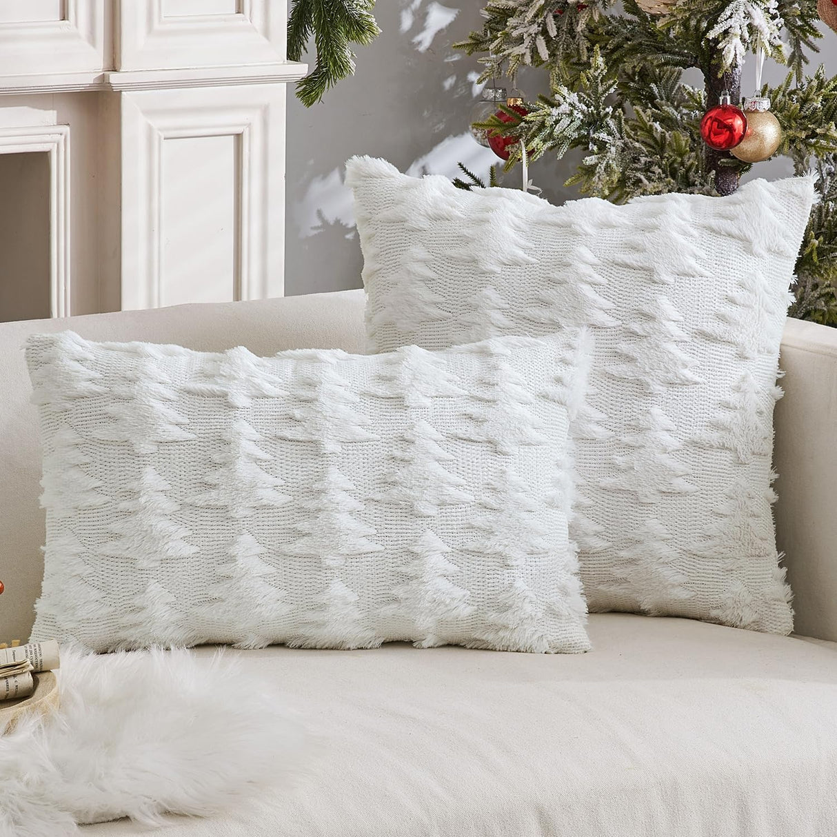 Funda de Cojín MIULEE 18x18 Inch Suave Peluche Set de 2