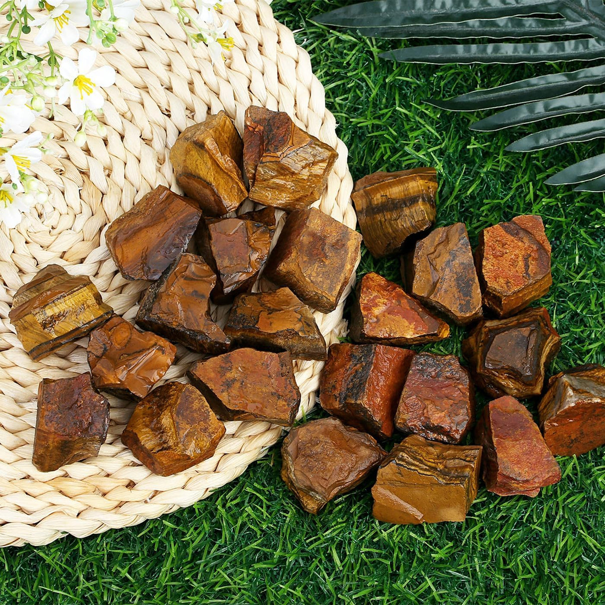 Cristales crudos de ojo de tigre a granel, cristales 2 in