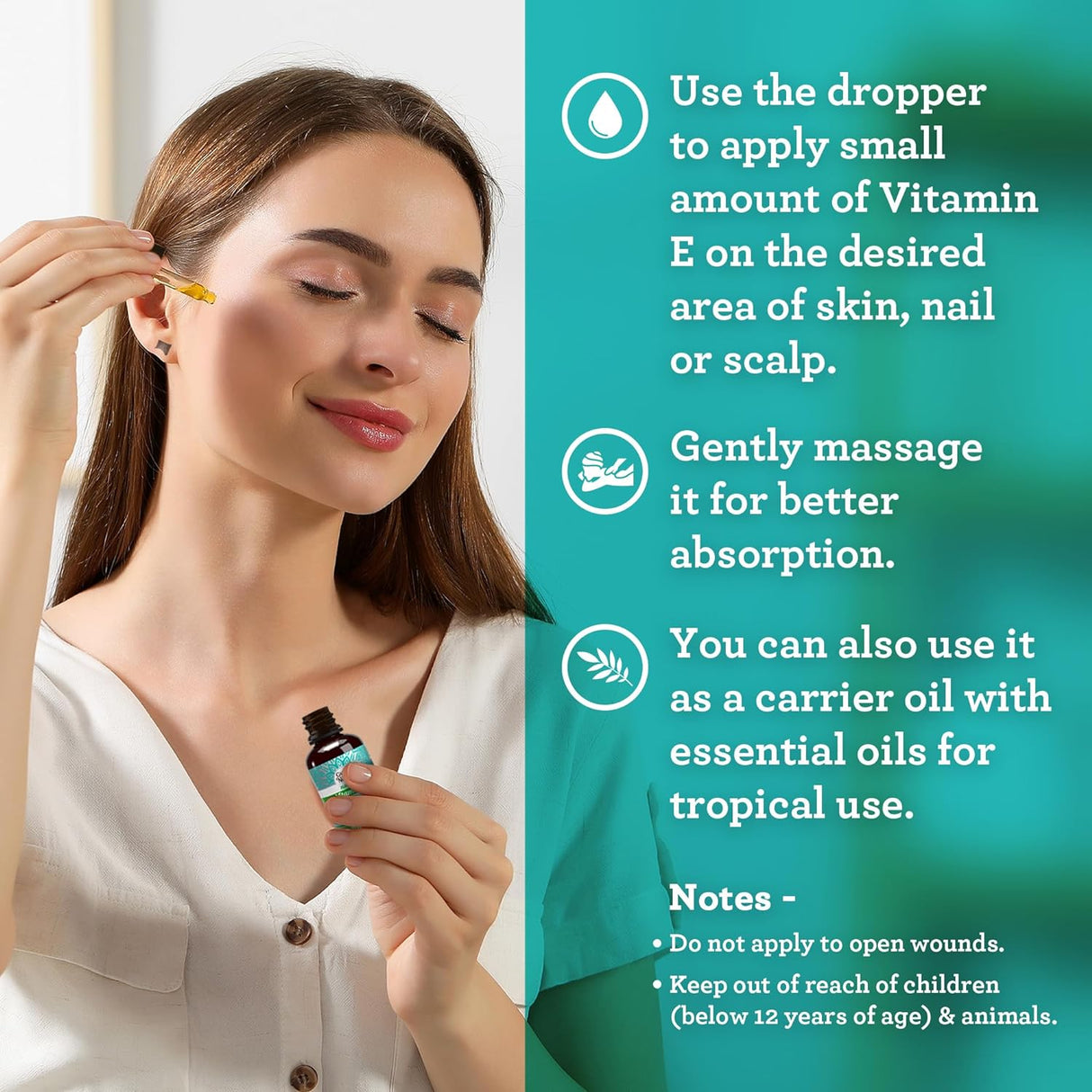 Aceite de Vitamina E 100% Puro, 15000 IU, con Aceite de Coco