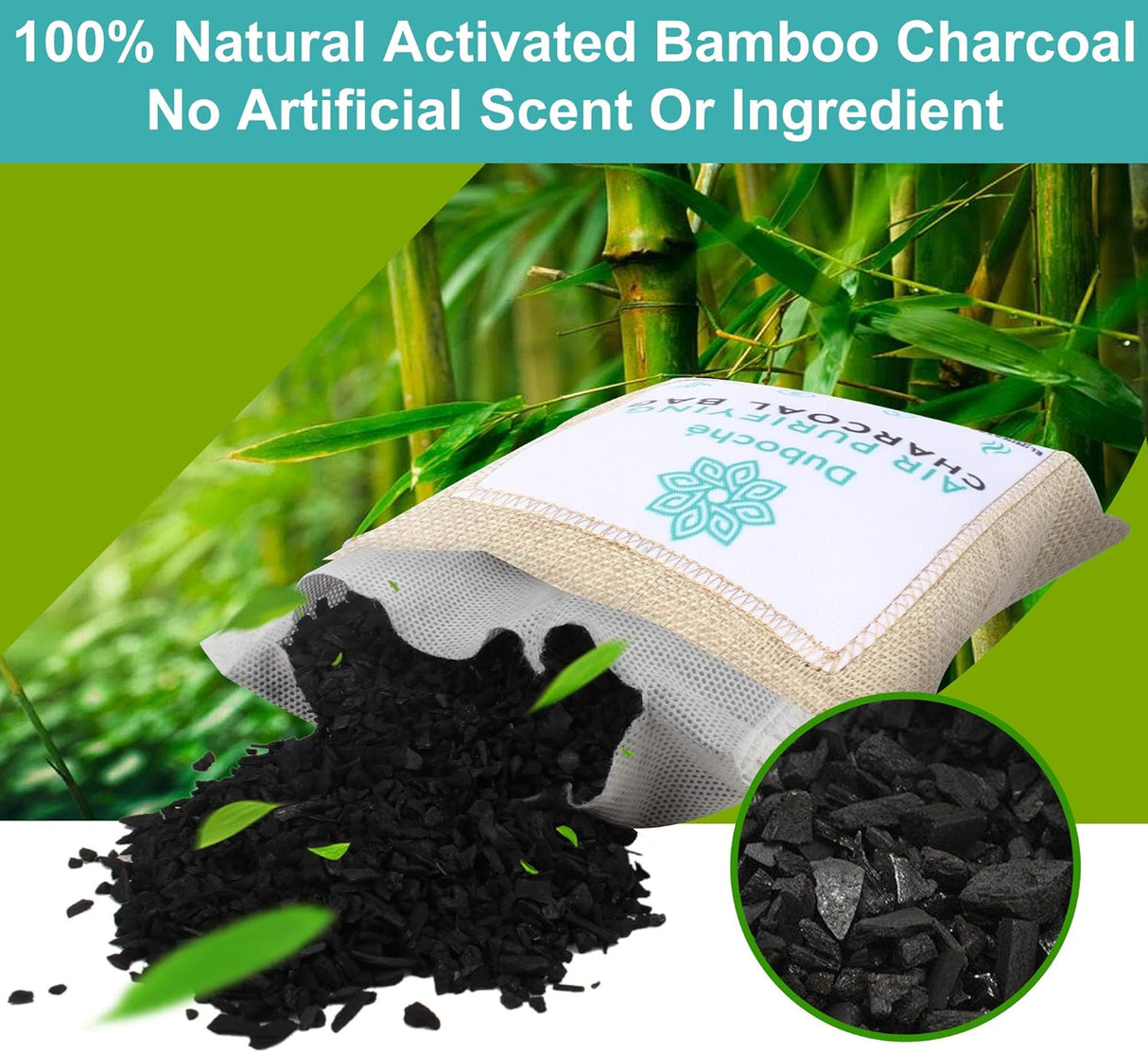 Bolsas de Carbón de Bambú Duboché, 8 Piezas, Purificadoras