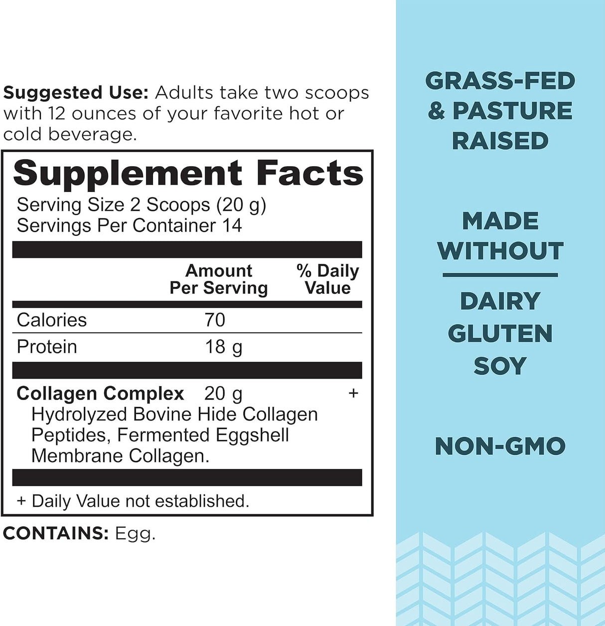 Péptidos de Colágeno Hidrolizado en Polvo, Sin Sabor