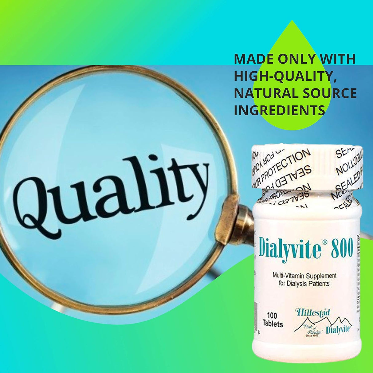 Suplemento Multi-Vitaminas Dialyvite 800 de Hillestad Labs, 100 Tab.